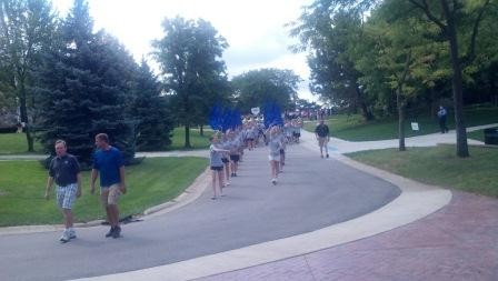 color guard leads the way